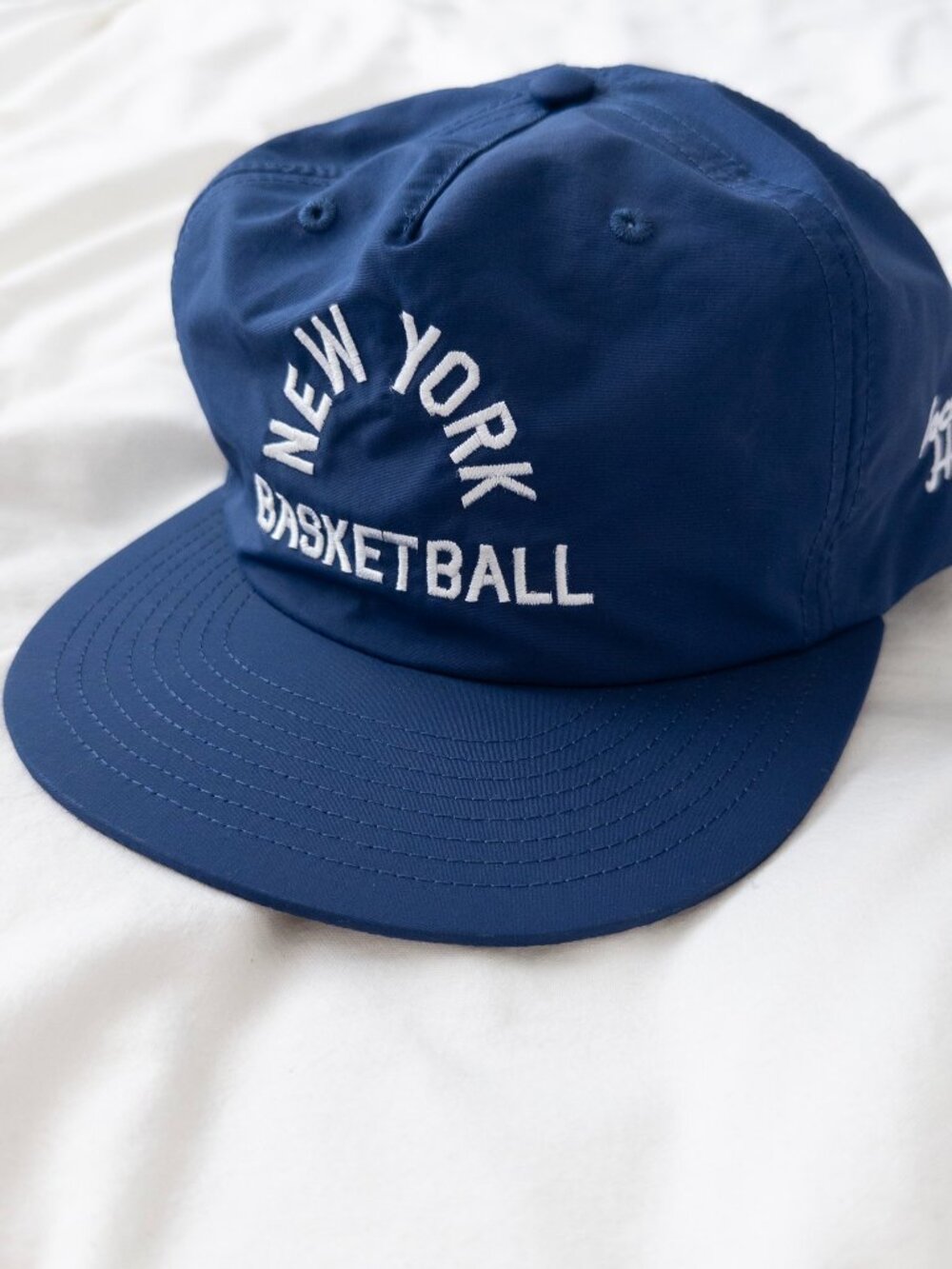 Local Hoops New York Basketball Snapback Hat Flat Brim Blue Nylon